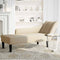 vidaXL - Chaise - longue - met - rechterarmleuning - stof - crèmekleurig