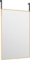 vidaXL - Deurspiegel - 40x60 - cm - glas - en - aluminium - goudkleurig
