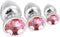 Small/Medium/Large roze - Set Fetish Masturbatie Seksspeeltje - Anale Butt Plug Haak - Anale Butt Plug met Transparant Kristal Diamant - Beginners - 27/33 MM