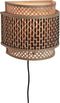 GOOD&MOJO Wandlamp Bhutan - Bamboe/Zwart - 24x12x21cm - Binnen