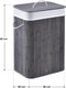 Juskys Curly - Bamboe Wasmand - 72 L - Grijs - Uitneembare Waszak