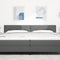 vidaXL - Hoofdbord - met - Knopen - Geweven - Donkergrijs - 200 - cm - Stof