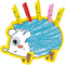 SES - Wasknijper dieren - dierenfiguren kleurplaten - met 8 kleurpotloden, 50 gekleurde mini knijpers en wiebeloog stickers