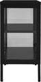 vidaXL - Dressoir - 70x35x70 - cm - staal - en - glas - zwart