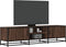 vidaXL - Tv-meubel - 160x35x41 - cm - bewerkt - hout - metaal - bruin - eikenkleur