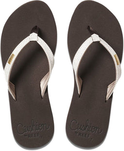 Reef Star Cushion Sassy - Dames Slippers - Smal - Bruin/Wit - Maat 38,5 (2025)
