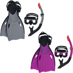 Bestway Snorkelset Volwassene Overloopklep Verschillende Kleuren 41-46 +14 Jaar Strand en Zwembad 25020