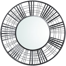 PTMD Indivo Black Iron Mirror Connected Borders Round