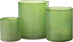 J-Line theelichthouder Ruby - glas - groen - 3 stuks