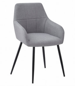 Stoel BENI - Lichtgrijs Stof, Metalen Poten, Tijdloos Design en Uitstekend Zitcomfort voor Woonkamer, Slaapkamer, Eetkamer of Thuiskantoor, Max. 110 kg