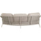 Loungebank Marseille - Aluminium frame - 230x103x77cm - Matt beige - Teak armleuning - Beige rope (ø5mm) - Olefin kussen 365gr/m²