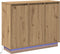 vidaXL - Dressoir - met - LED - Artisan - Eiken - 90x32x75 - cm - Gelaagd - Hout
