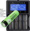 Panasonic 18650 Li-ionbatterij en 4-weg Li-ion snellader