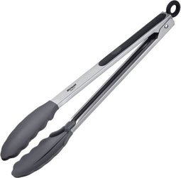 Westmark Serveertang, Met siliconen messen en rubberen handgrepen, Lengte: 34 cm, Roestvrij staal/kunststof/siliconen, Classic Silicone Maxi, Zilver/Zwart, 16182270