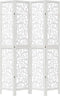vidaXL - Kamerscherm - met - 4 - panelen - massief - paulowniahout - wit