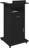 vidaXL - Lectern - Podium - met - Wielen - Zwart - Eiken - Hout