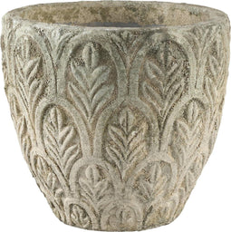 PTMD Safari licht groene keramieke bombey pot hoog maat in cm: 34 x 34 x 33 - groen