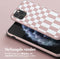 Selencia Hoesje Geschikt voor iPhone 11 Pro Hoesje Met Koord - Selencia Siliconen design hoesje met afneembaar koord - Roze / Irregular Check Sand Pink