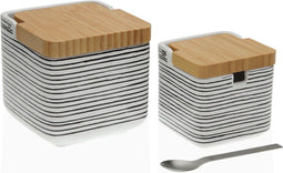 Accessoireset Versa Zwart Keramisch 11,8 x 11,2 x 11,7 cm