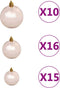 vidaXL - Kunstkerstboom - met - verlichting - en - kerstballen - 210 - cm - PET - goud