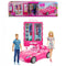 Barbie - Cabrio Auto en Kledingkast Speelset - Inclusief Barbie en Ken poppen