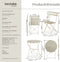 tectake® Frieda - Inklapbare bistroset - Stalen frame - Elegant design - Crème