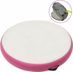 vidaXL - Gymnastiekmat - met - pomp - opblaasbaar - 100x100x15 - cm - PVC - roze