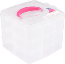 Vaessen Creative - Stapelbare Opbergbox - 18 vakjes - 15 x 15 x 12,5 cm