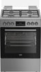 Beko FBM62320XDSL - Gasfornuis - 4 gasbranders 72 liter - Zwart met RVS-accenten