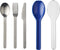 Mepal Ellipse - Bestekset 3-delig - RVS met houder - Vivid blue