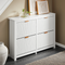 SoBuy FSR186-II-W - Schoenenkast - 4 Kleppen - Wit