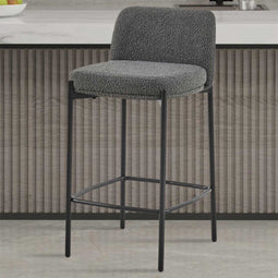 Rousseau Ella - Barstoel - Stof grijs - H 85 x B 37 x D 42 cm (set van 2)