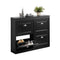 SoBuy FSR79-SCH - Smalle Schoenenkast - 4 Kleppen 8 Verstelbare Planken - Zwart 105x82x24cm