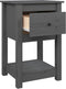 vidaXL - Nachtkastje - 40x35x61,5 - cm - massief - grenenhout - grijs