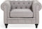 CHESTERFIELD - Chesterfield fauteuil - Lichtgrijs - Polyester