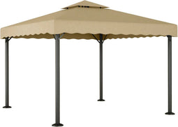 vidaXL - Prieel - 3x3 - m - aluminium - en - staal - taupe