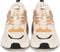 POSH by Poelman WAVY - Dames sneakers - Chunky zool 5 cm - Beige met cognacbruin