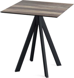 Infinity Terrastafel Zwart Frame + Tropical Wood HPL 70x70 cm - Essentials 120011277
