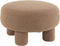 J-Line kruk rond Teddy Voeten - textiel - bruin