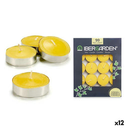 Kaarsenset Ibergarden HL-1020BXIT Geel Was Citronella (12 Stuks) (24 Stuks)
