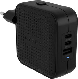 HyperJuice HJ1003BKWWGL - 3-poorts GaN oplader - 70W USB-C - Zwart