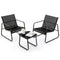 3-delig Tuinmeubelset Balkonset met 2 Stoelen en Tafel - Zwart, Afmetingen Stoel 58x60x85 cm, Tafel