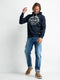 Petrol Industries - Heren Hoodie - Geborduurd logo - Blauw - Maat XXXL
