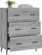 vidaXL - Dressoir - 69,5x34x90 - cm - bewerkt - hout - grijs - sonoma - eikenkleurig