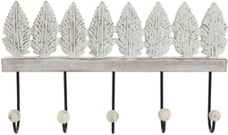 Wandkapstok Home ESPRIT Wit Zwart Metaal Mangohout Laken 41 x 6,5 x 16,5 cm