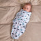 Bo Jungle - Inbakerdoek - Inbakerslaapzak - Swaddle - 0-4 maanden - Wrap Ocean Whales / Walvisjes Small - Blauw