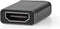 Nedis USB-C Adapter - USB 3.2 Gen 1 - USB-C Male - HDMI Output - 4K@60Hz - Rond - Vernikkeld - Grijs / Zwart - Envelop