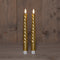 Anna's Collection LED dinerkaarsen swirl - 3D vlam - goud - 23 cm (2 stuks)