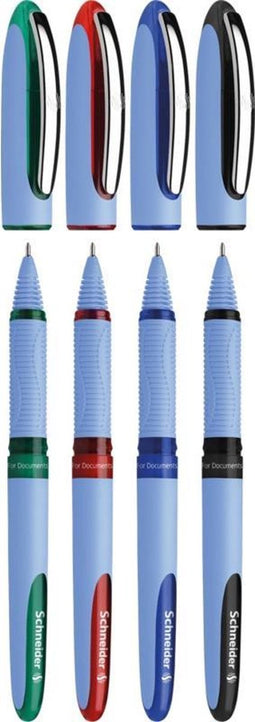 Schneider rollerball - One Hybrid N - naaldpunt - 0,3mm - 4 stuks assorti kleuren - S-183494
