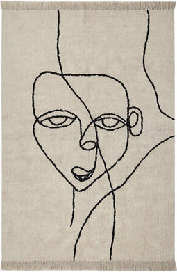 NURU - Laagpolig vloerkleed - Beige - 140 x 200 cm - Katoen